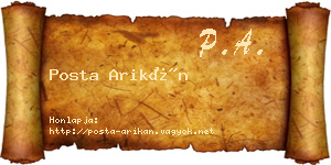 Posta Arikán névjegykártya